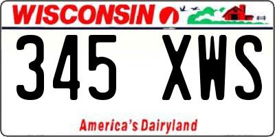 WI license plate 345XWS