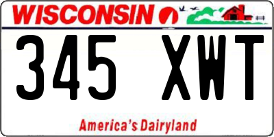 WI license plate 345XWT