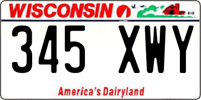 WI license plate 345XWY