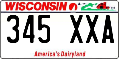 WI license plate 345XXA