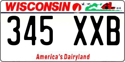 WI license plate 345XXB