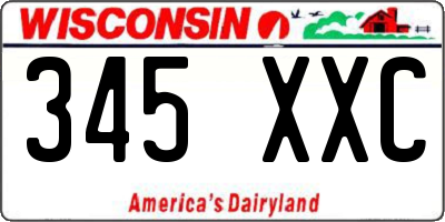 WI license plate 345XXC