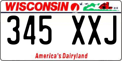 WI license plate 345XXJ