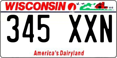 WI license plate 345XXN