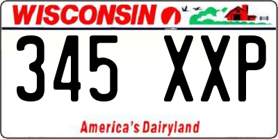 WI license plate 345XXP