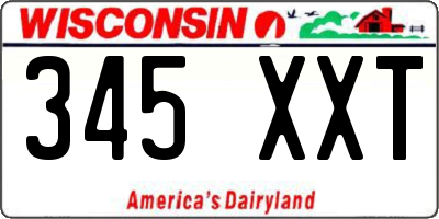 WI license plate 345XXT