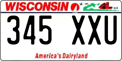 WI license plate 345XXU