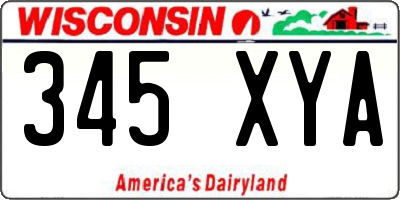 WI license plate 345XYA