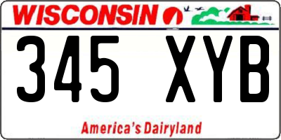 WI license plate 345XYB
