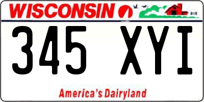WI license plate 345XYI