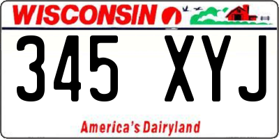 WI license plate 345XYJ