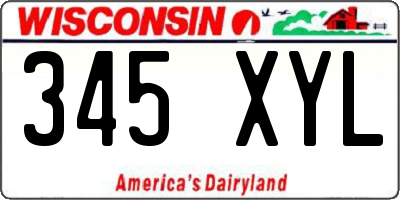 WI license plate 345XYL