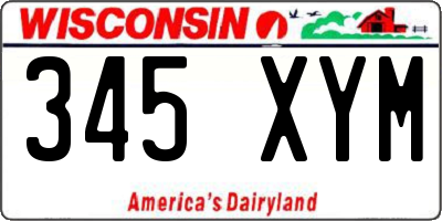 WI license plate 345XYM