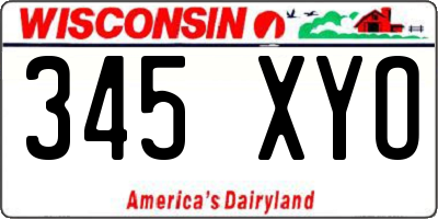 WI license plate 345XYO