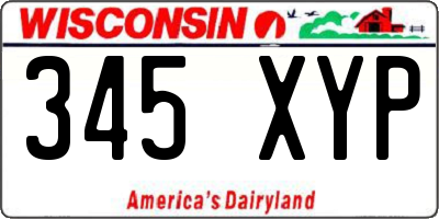 WI license plate 345XYP