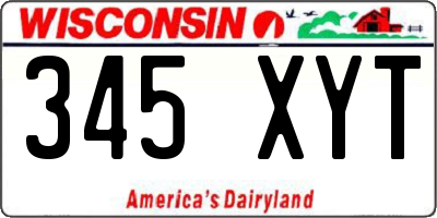 WI license plate 345XYT