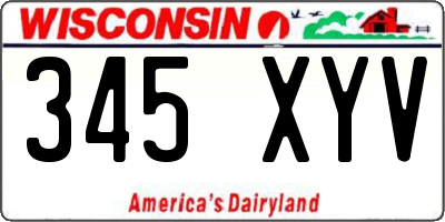 WI license plate 345XYV