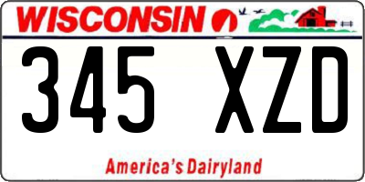 WI license plate 345XZD