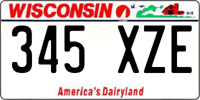 WI license plate 345XZE