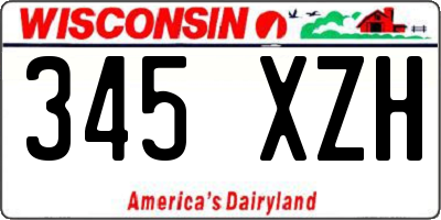 WI license plate 345XZH