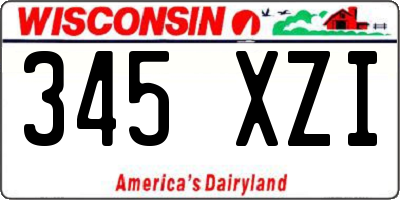 WI license plate 345XZI