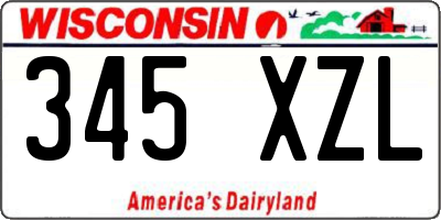 WI license plate 345XZL