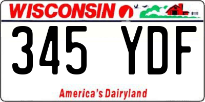 WI license plate 345YDF