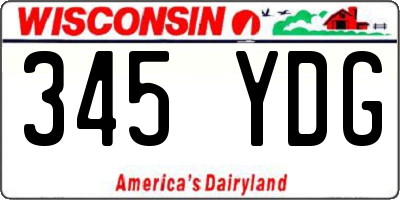 WI license plate 345YDG