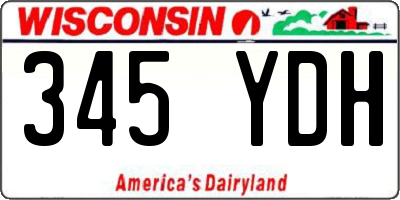 WI license plate 345YDH