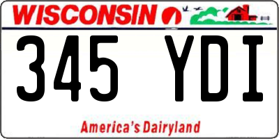 WI license plate 345YDI