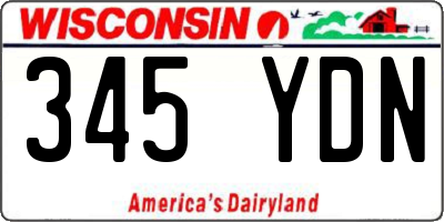 WI license plate 345YDN
