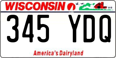 WI license plate 345YDQ