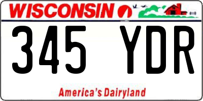WI license plate 345YDR