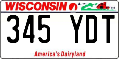 WI license plate 345YDT