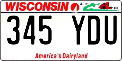 WI license plate 345YDU