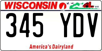 WI license plate 345YDV