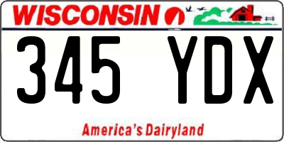 WI license plate 345YDX