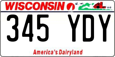 WI license plate 345YDY