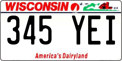 WI license plate 345YEI
