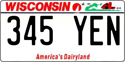 WI license plate 345YEN