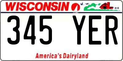 WI license plate 345YER