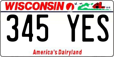WI license plate 345YES