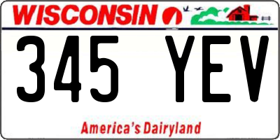 WI license plate 345YEV