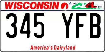 WI license plate 345YFB