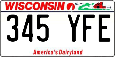 WI license plate 345YFE