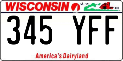WI license plate 345YFF