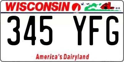 WI license plate 345YFG