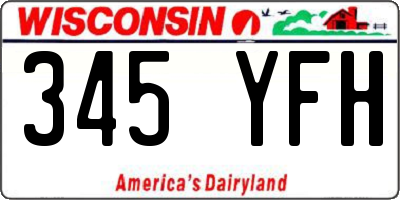 WI license plate 345YFH