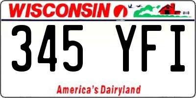WI license plate 345YFI