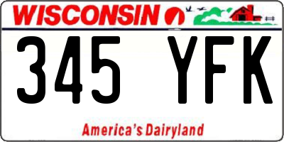 WI license plate 345YFK